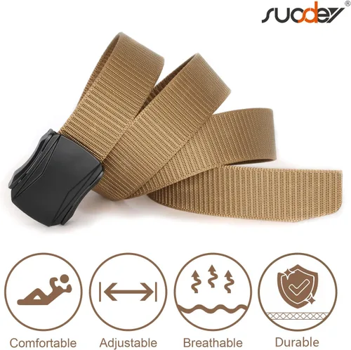 Vista 6 de SUOSDEY Cinturones tácticos para hombre, correa de nailon militar, hebilla de metal resistente de 1,5 pulgadas