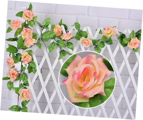 Vista 3 de IMIKEYA Guirnaldas florales para decoración de vid, guirnalda de rosas para guirnalda de rosas, guirnalda de rosas, flores de vid floral, plantas