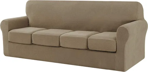 Vista 33 de CHUN YI Fundas de terciopelo para sofá de 4 piezas para sofá de 3 cojines, funda de sofá antideslizante resistente al agua, protector de muebles