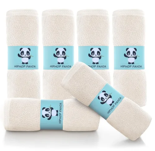 Vista 21 de HIPHOP PANDA Toallitas para bebé, rayón hecho de bambú - 2 capas ultra suaves y absorbentes, toallita facial de baño para recién nacidos - toallitas