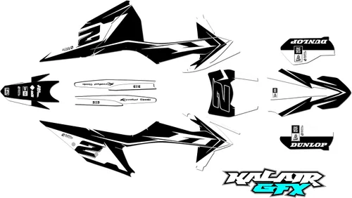 Vista 7 de Kit gráfico para KTM Enduro 4-Stroke 250 EXC-F, 350 EXC-F, 450 EXC-F y 500 EXC-F años 2020, 2021, 2022 y 2023 Razor Series Azul-Verde 16 Mil