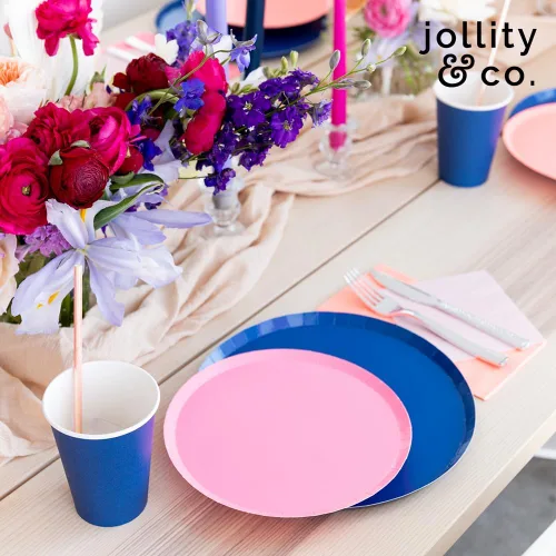 Vista 5 de Jollity & Co Platos de Postre Shade - Paquete de Papel Negro Ónix de 8 para Pastel - Platos Desechables de Fiesta para Baby Showers, Aniversarios