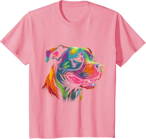 Vista 61 de Pit Bull Mom Dog Lover Colorido Artistic Pitbull Owner - Camiseta para mujer, Negro
