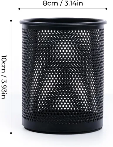 Vista 2 de M&G Soporte de bolígrafo de malla negra, soporte de vaso de metal para lápices de malla de alambre para escritorio, oficina, organizador escolar