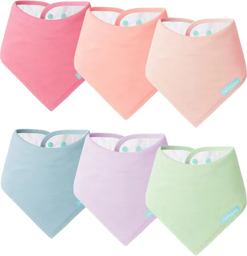 Vista 11 de PurComfy Baberos supersuaves, baberos de bambú de primera calidad para bebés niños y niñas, baberos ajustables a presión, paquete de 6