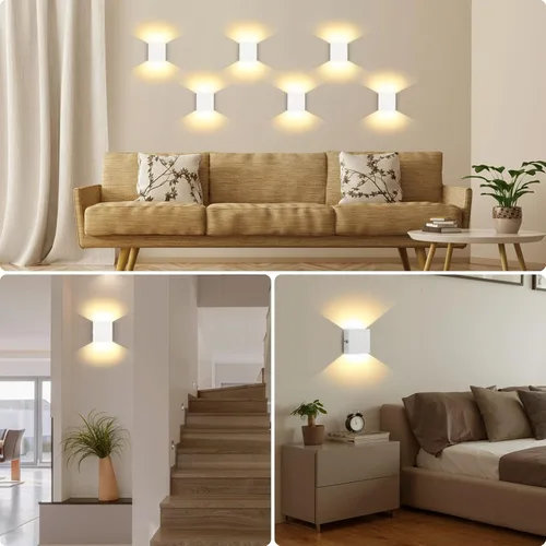 Vista 6 de Aplique de pared recargable con control táctil Lightess, luz blanca cálida Touch Dimmable Control Battery Operated Up & Down LED Light Tool-Free