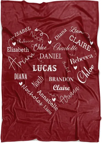 Vista 4 de Mantas personalizadas con el nombre, para bebés, niños y adultos, mamá, abuela, abuelo. Manta personalizada con tus nombres. Manta personalizada