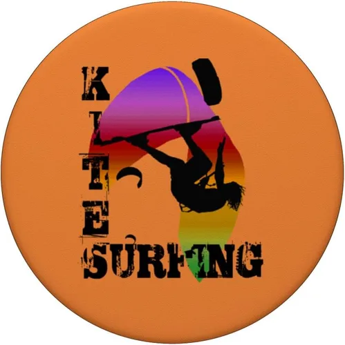 Vista 3 de Kite Surfing WIth Freestyle Kitesurfer And Kite 6 PopSockets Standard PopGrip