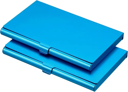 Vista 11 de PATIKIL Portatarjetas de visita, 2 piezas de aleación de aluminio, funda delgada para tarjetas de nombre para mujeres y hombres, color negro