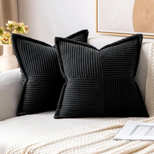 Vista 76 de MIULEE - Juego de 2 fundas de almohada beige de 12 x 12 pulgadas con entretejido, fundas de almohada a rayas bohemias supersuaves con textura