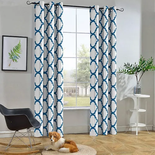 Vista 43 de Melodieux - Cortina opaca con aislamiento térmico y ojales, de estilo marroquí, 100 x 84 pulgadas, color gris (1 panel)