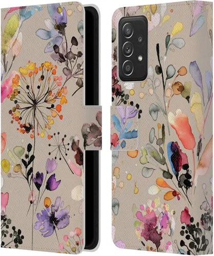 Vista 8 de Head Case Designs Officially Licensed Ninola Eucalyptus Wild Grasses Leather Wallet Case Compatible with Samsung Galaxy A53 5G (2022)