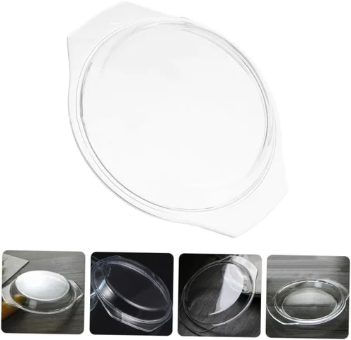 Vista 9 de Cubierta de vidrio para microondas de 10.23 x 9.05 pulgadas, resistente al calor, reutilizable, de grado alimenticio, tapa protectora