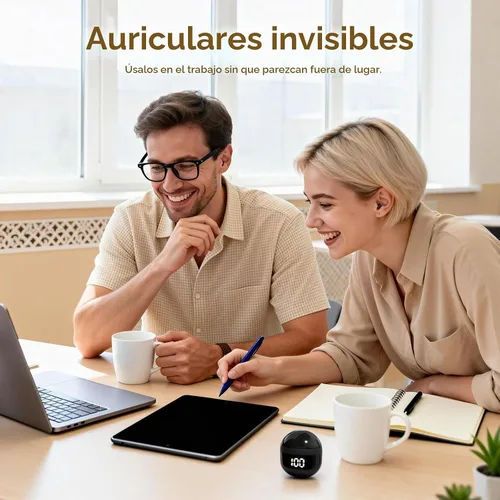 Vista 3 de Auriculares invisibles pequeños para dormir, auriculares inalámbricos