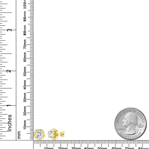Vista 111 de Gem Stone King Aretes de plata de ley 925 de 0.236 in con piedra natal redonda para mujer