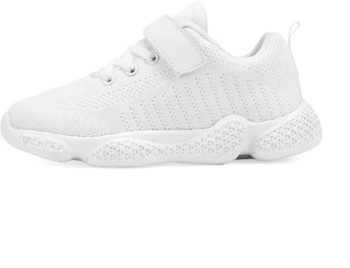 Vista 5 de Hetios Zapatos para niños y niñas, ligeros, atléticos, para correr, transpirables, de punto, para la escuela (bebéniño pequeñoniño grande)