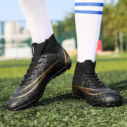 Vista 6 de WANMEIL Zapatos de fútbol unisex para niños grandes y jóvenes, para exteriores, zapatos de fútbol de tierra firme