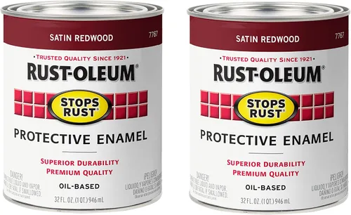 Vista 8 de Rust-Oleum 7777730 Stops Rust Pintura con Brocha, Media Pinta, Negro Satinado