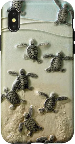 Vista 5 de Funda para iPhone 17, diseño de tortugas marinas color verde bebé