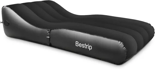 Vista 8 de Bestrip Sofá inflable con bomba incorporada – Sofá tumbona de aire de tamaño extra mejorado, cama portátil con bolsa de almacenamiento, cama