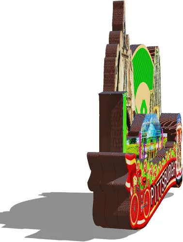 Vista 2 de Imán de madera de Pittsburgh de Estados Unidos 3D para nevera, recuerdos coleccionables, decoración hecha a mano, artesanías 2