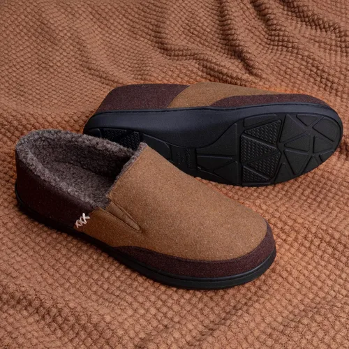 Vista 5 de Zigzagger Pantuflas de microgamuza esponjosas para hombre, estilo mocasín, para interior y exterior