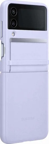 Vista 5 de SAMSUNG Funda protectora de piel para Galaxy Z Flip4, funda protectora de lujo con diseño de estilo delgado, embalaje a granel, color melocotón
