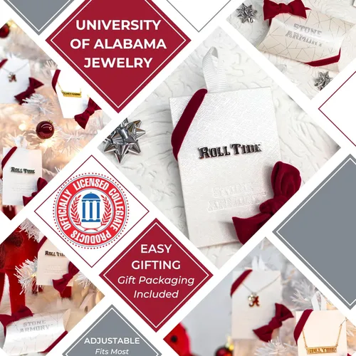 Vista 2 de Stone Armory Pendientes para joyería de la Universidad de Alabama, regalos para mujer, graduación – Acero inoxidable agradable a la piel Bama