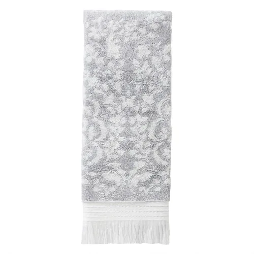 Vista 3 de SKL Home by Saturday Knight Ltd. Carrick Medallion - Toalla de mano 100% algodón turco (paquete de 2), color gris
