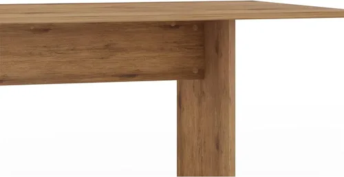 Vista 10 de Manhattan Comfort Nomad - Juego de comedor de 3 piezas para 6 personas con mesa de cocina moderna y 2 bancos, muebles de granja con acabado de grano