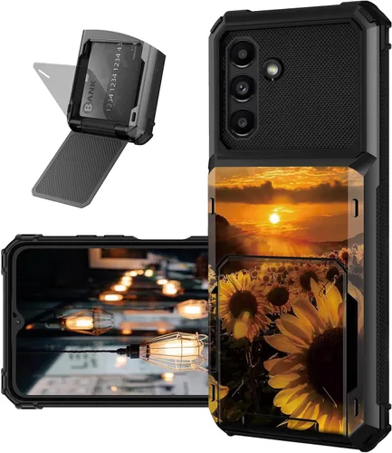Vista 33 de Funda tipo cartera para Samsung Galaxy A54 5G con ranura para tarjetero, funda con tapa híbrida de doble capa, resistente, a prueba de golpes, funda