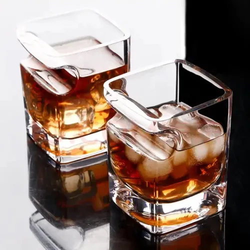 Vista 4 de Vasos de Whisky para Cigarros - Vaso Old Fashioned de 12oz con Bandeja Integrada para Cigarros, Vaso de Bar, Juego de Vasos de Whisky de Cristal