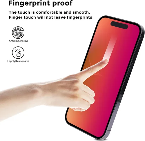 Vista 4 de Protector de pantalla de privacidad para iPhone 15 / iPhone 14 Pro - Protector de privacidad para la pantalla del teléfono celular con luz anti-azul