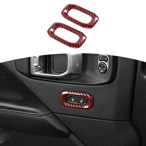 Vista 14 de RT-TCZ Para Wrangler JL Interruptor de bloqueo de puerta Cubierta de ajuste de botón azul bebé para Jeep Wrangler JL JLU Gladiator JT 2018-2024 Baby
