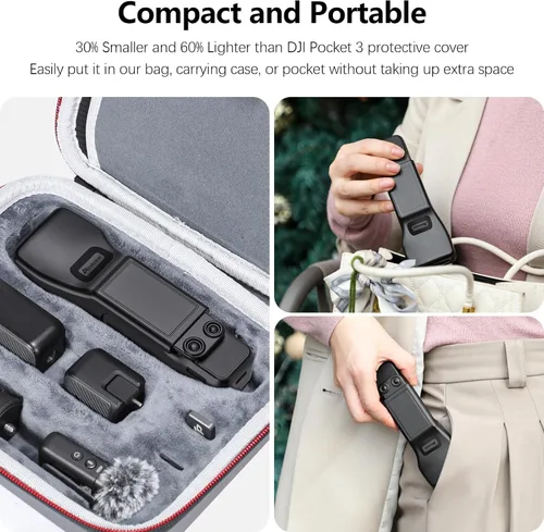 Vista 8 de AMAZEAR Combo de soporte de montaje magnético y cubierta protectora de lente cardán para DJI Osmo Pocket 3/Xtra Muse Gimbal Vlogging accesorios