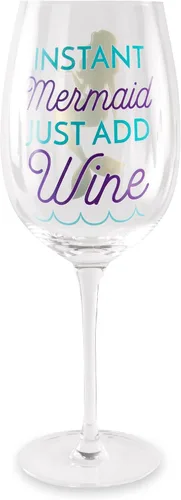 Vista 6 de Pavilion - Mermaid Girl - Instant Mermaid Just Add Wine - Copa de vino de cristal de 12 onzas