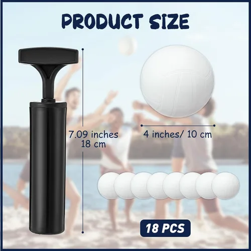 Vista 3 de Jexine Mini voleibol 4 pulgadas inflable voleibol conjunto con bomba