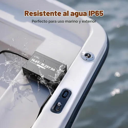 Vista 3 de LiTime Cargador de batería LiFePO4 de 12V/16V 5A, impermeable, salida