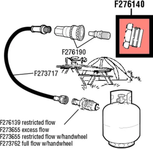 Vista 6 de Mr Heater F276140 - Adaptador de cilindro de propano macho