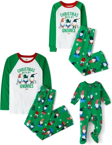 Vista 31 de The Children's Place - Pijama familiar de una pieza a juego para niños y bebés, pijamas de esqueleto de Halloween, forro polar
