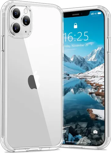 Vista 27 de Vakoo Funda transparente para iPhone 11 Pro Max, antiamarilleo, color negro