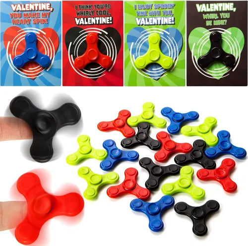 Vista 10 de JOYIN 28 unidades de juguete antiestrés con tarjetas de regalo, juguete de dedo con spinner para niños, juguete de favor de fiesta para intercambio