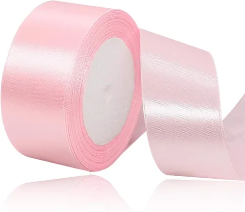 Vista 183 de Cinta de Satén Beige de Color Sólido, 1-1/2 Pulgadas x 25 Yardas, Cinta de Satén de Tela para Envolver Regalos, Manualidades, Hacer Lazos
