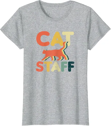 Vista 23 de Cat Servant Design Vintage Retro Staff Gift T-Shirt for Men Women