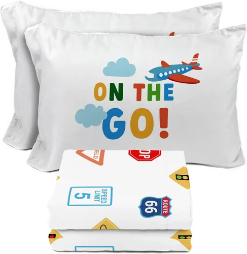 Vista 15 de Juego de sábanas para niños Sunny Side Up incluye sábanas y funda de almohada - 100% ropa de cama de microfibra y decoración para la habitación Azul