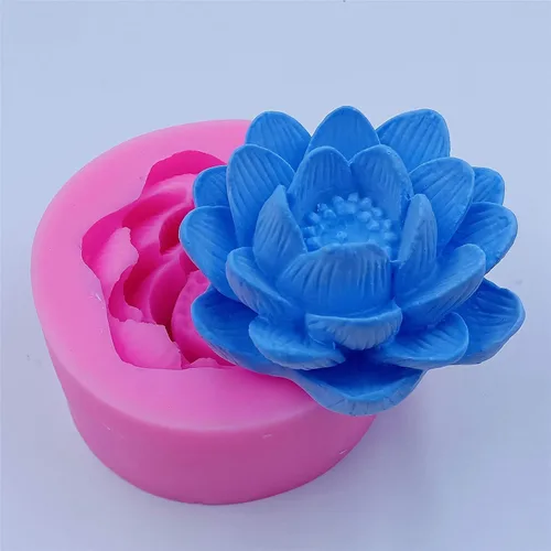 Vista 3 de Elegance Lotus - Molde de silicona para velas, moldes de jabón de flores (floreciente)