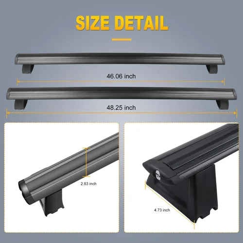 Vista 2 de Barra transversal OCPTY para Jeep Grand Cherokee 2011-2021 with Grooved Side Rails Aluminum Luggage Racks For Rooftop Cargo