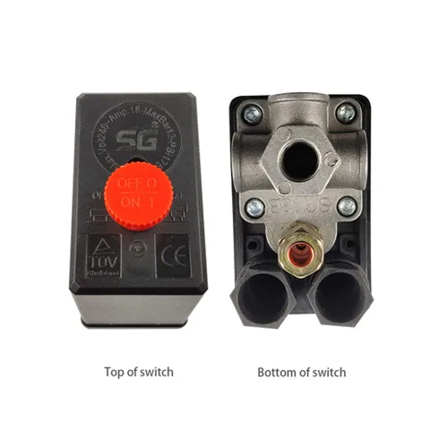 Vista 4 de Válvula de Control de Interruptor de Presión del Compresor de Aire Central Pneumatic, 4 Vías 90-120 PSI, 110V-240V Voltaje Amplio, Pieza de Repuesto