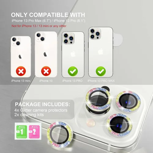 Vista 170 de Choiche Compatible para iPhone 16 Pro/iPhone 16 Pro Max Protector de Lente de Cámara, Vidrio Templado 9H Protector de Pantalla de Cubierta de Cámara