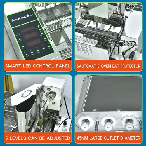 Vista 2 de Kolice 4 filas comerciales que hacen la máquina de donas/fabricante de donas/freír Donut Makchine/máquina para hacer rosquillas/Máquina